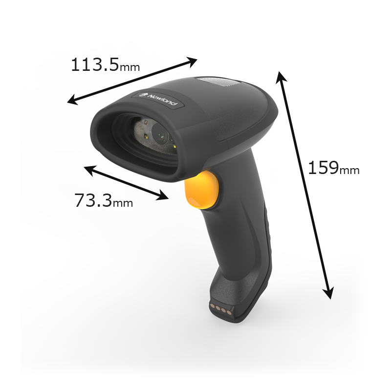 ワイヤレス バーコードリーダー 黒と黄色 長距離ワイヤレスバーコードスキャナー,433MHz, 500m,黄色,倉庫