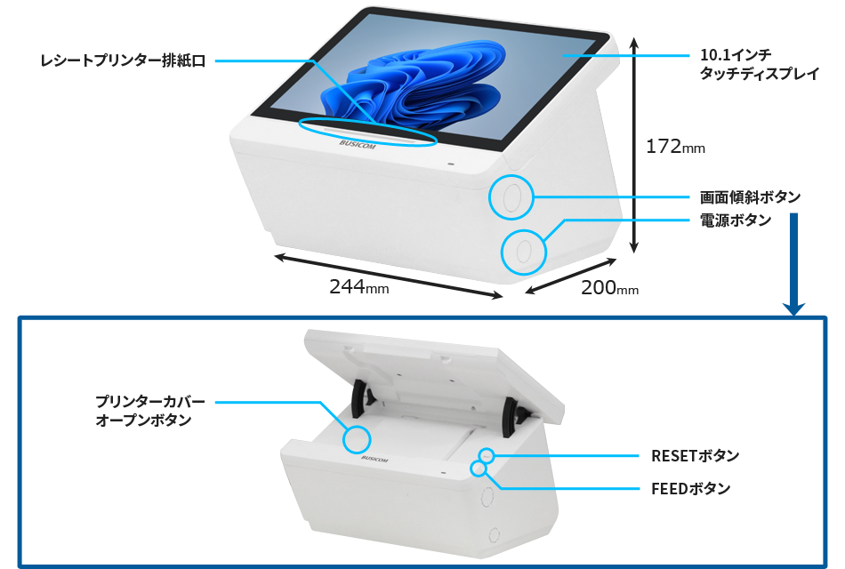 写真：プリンター内蔵のキオスク端末