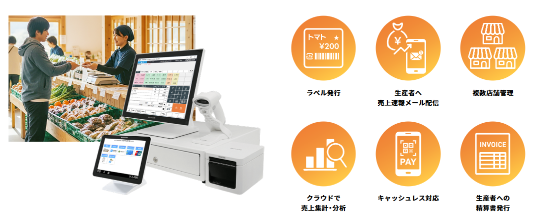 農産物直売所向けPOSレジと産直システム
